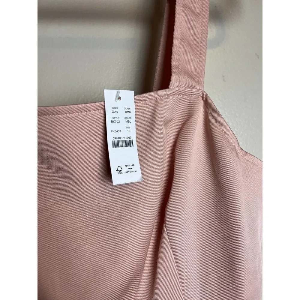 J. Crew Sleeveless Square Neck A-Line Blush Dress in Gramercy Twill NWT Sz. 10